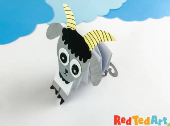 adorable goat craft created from paper