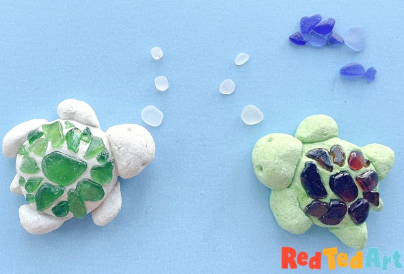 Easy Sea Glass Turtle Craft Idea – Red Ted Art – Easy Kids Crafts