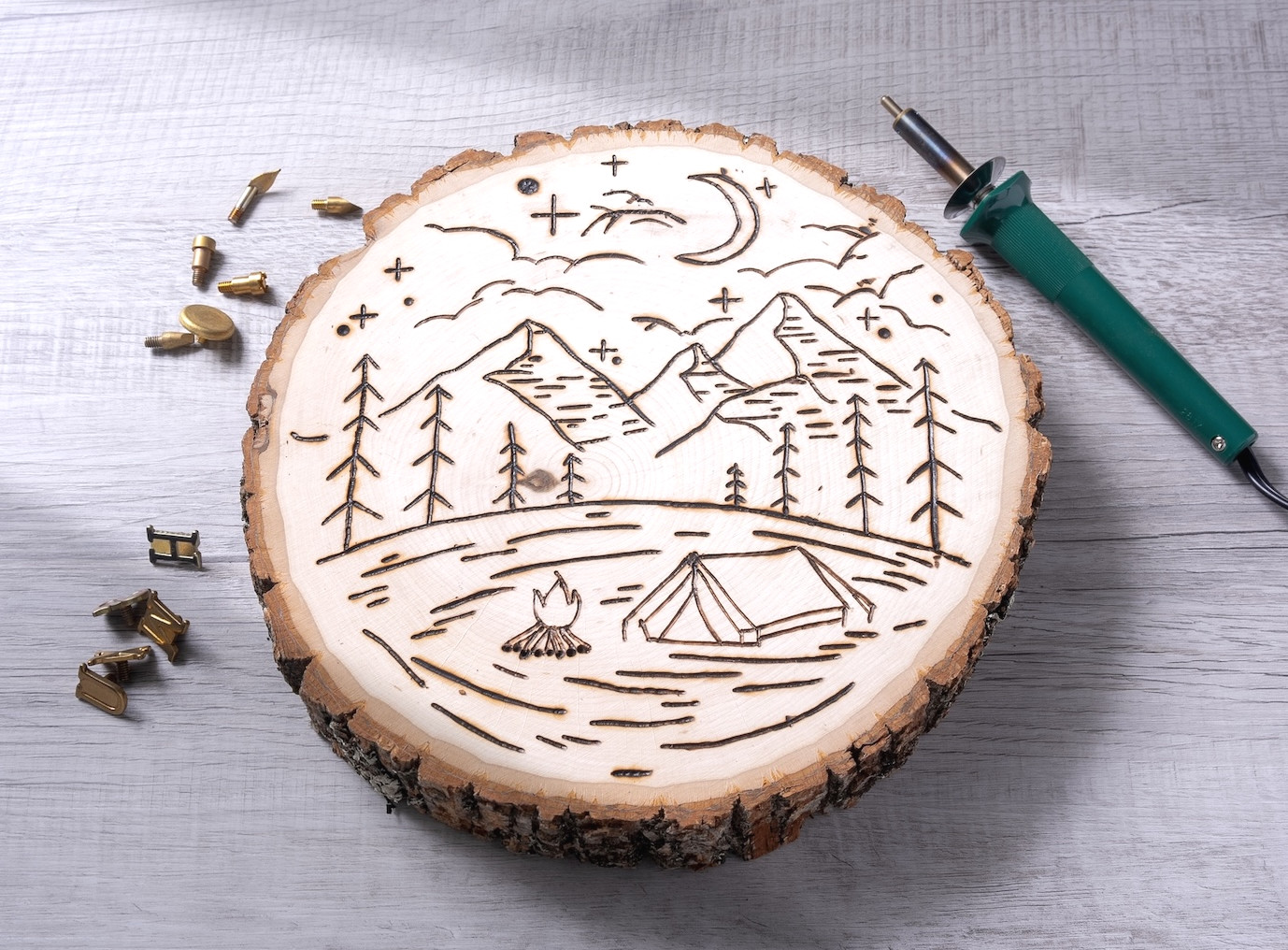 finished wood burning plaque with a versa tool