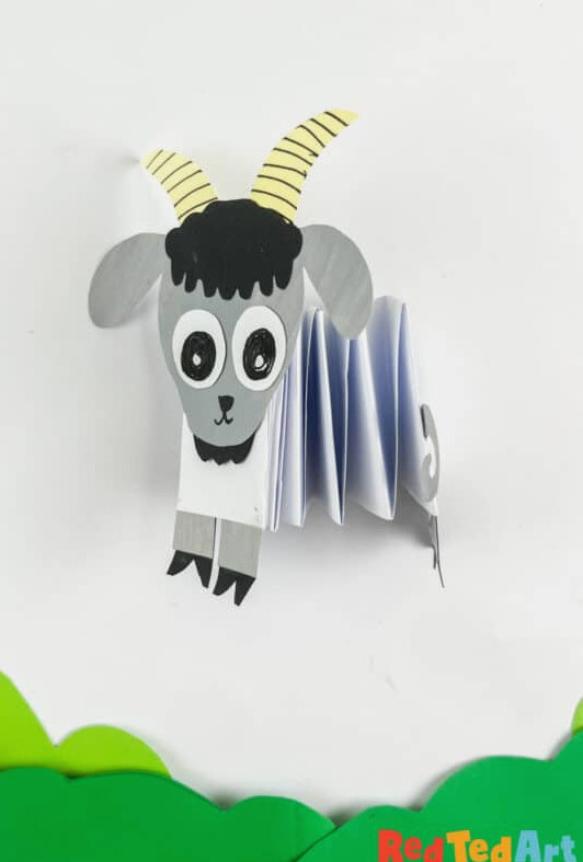 Paper Goat Crafts for Kids and chinese new year