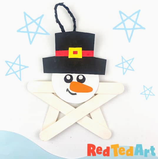 Snowman Star Ornament